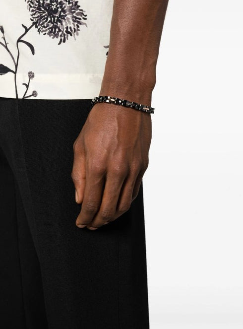 Pulsera de oro rosa de 18 kt con diamantes blancos y negros